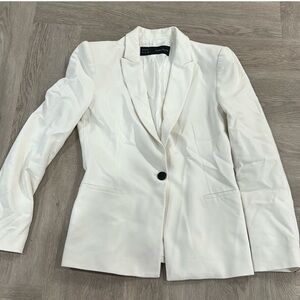 Zara white fitted blazer